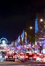 Juleljus längst Champs-Elysees
